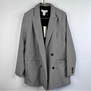 Rachel Zoe Black and White Plaid Blazer, 8